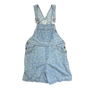 Vintage overalls Floral embroidered Denim Shortalls 8P western cowgirl boho